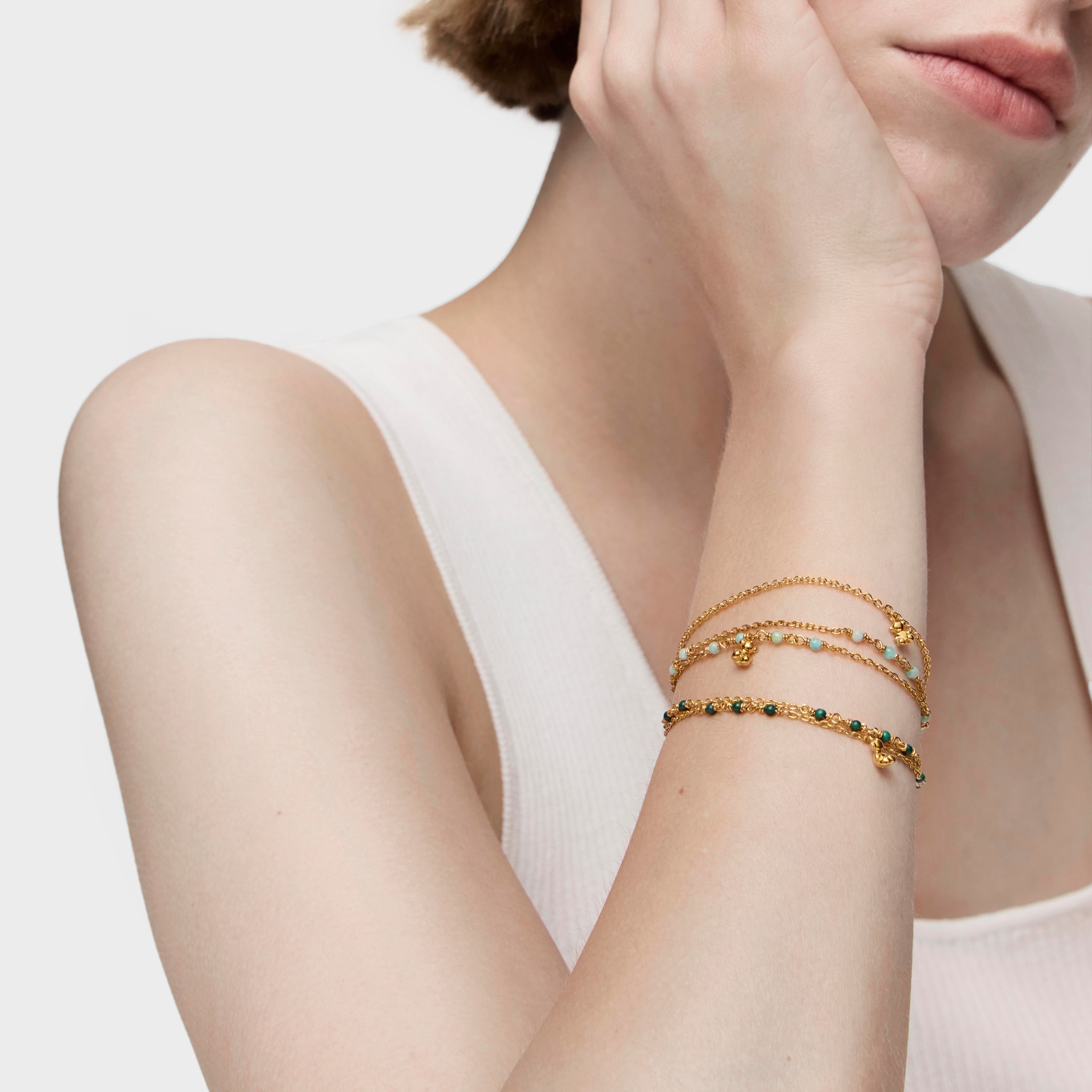 Silver vermeil and amazonite Bracelet Bold Bear