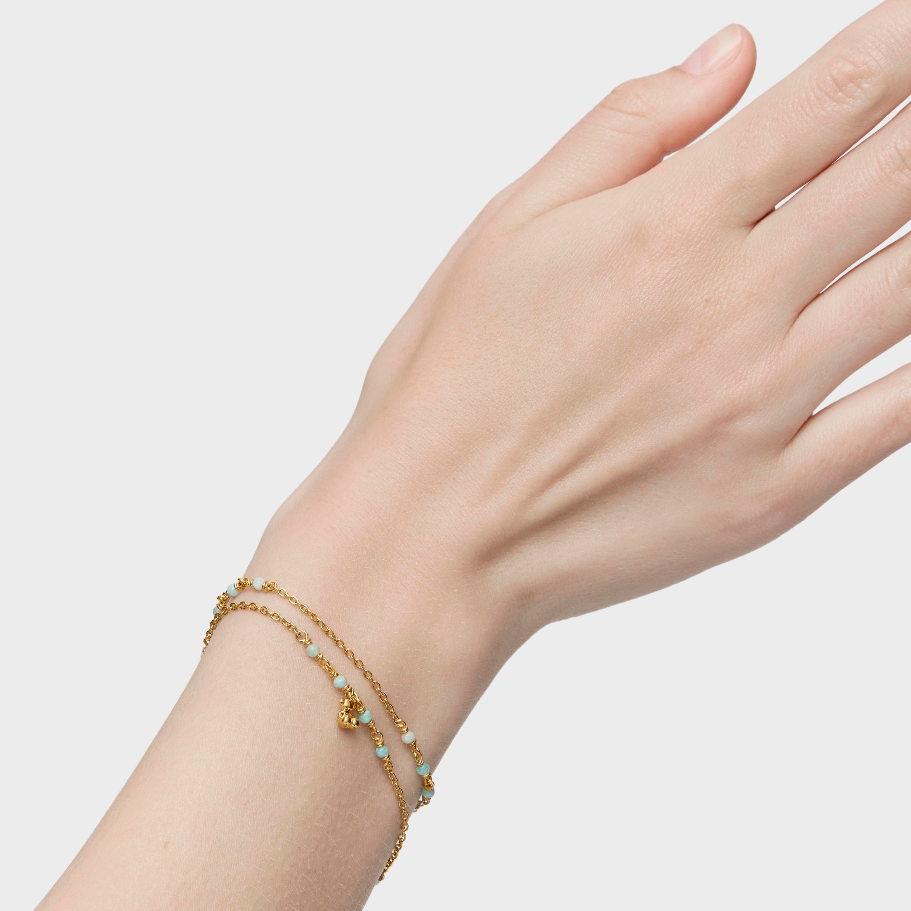 Silver vermeil and amazonite Bracelet Bold Bear