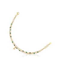 Silver vermeil and malachite Bracelet Bold Bear