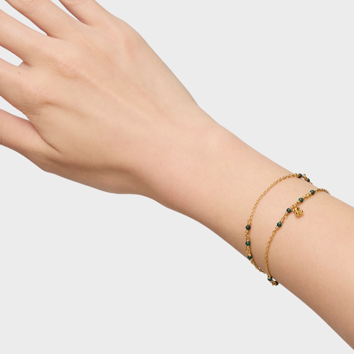 Silver vermeil and malachite Bracelet Bold Bear