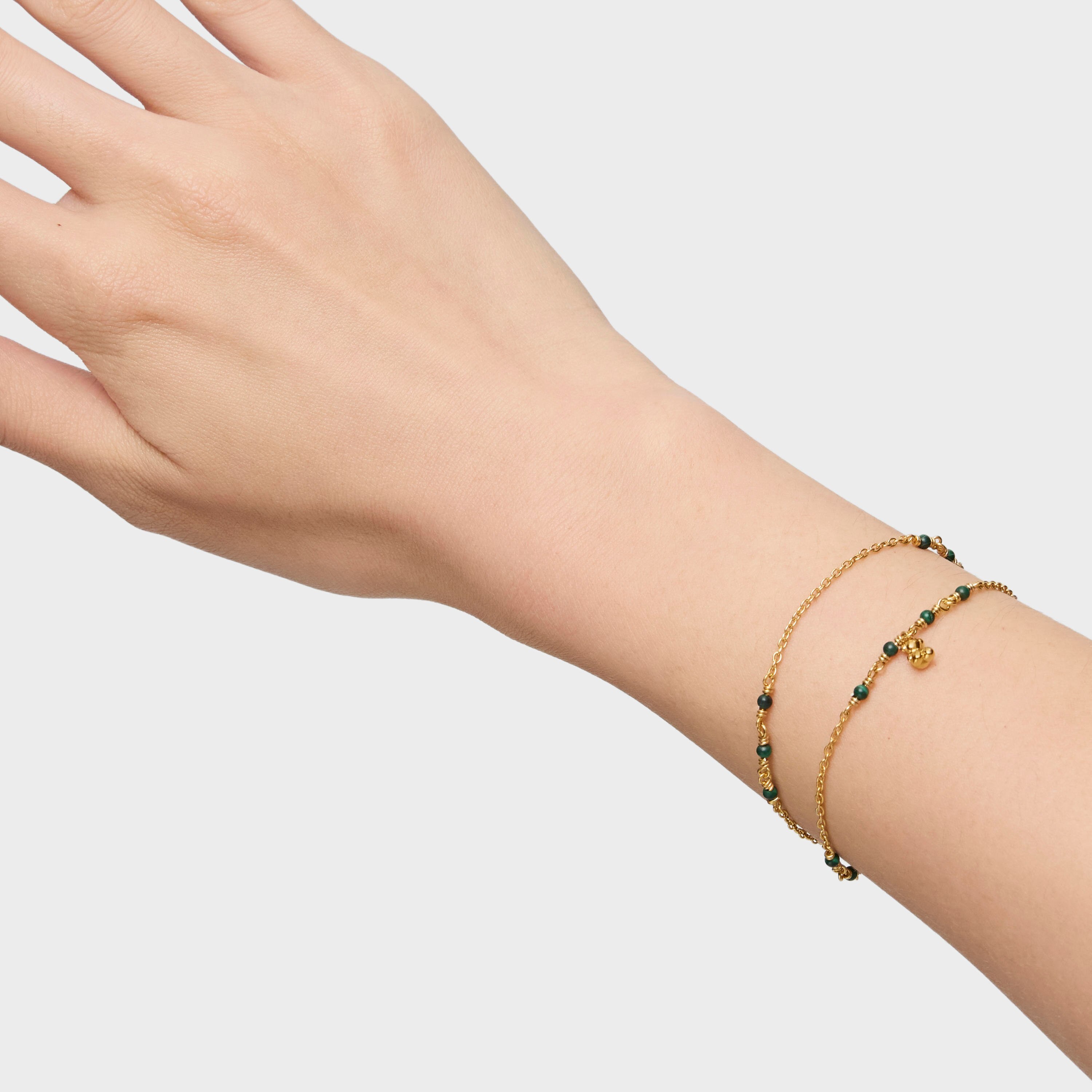 Silver vermeil and malachite Bracelet Bold Bear