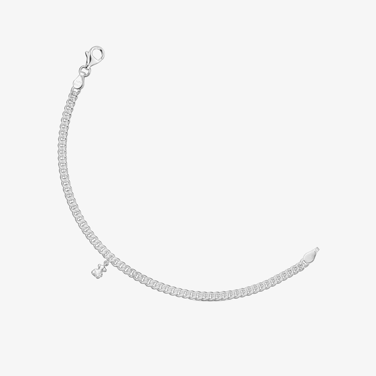 Tous - Pulsera Cadena Barbada De Plata Bold Bear - Plateado