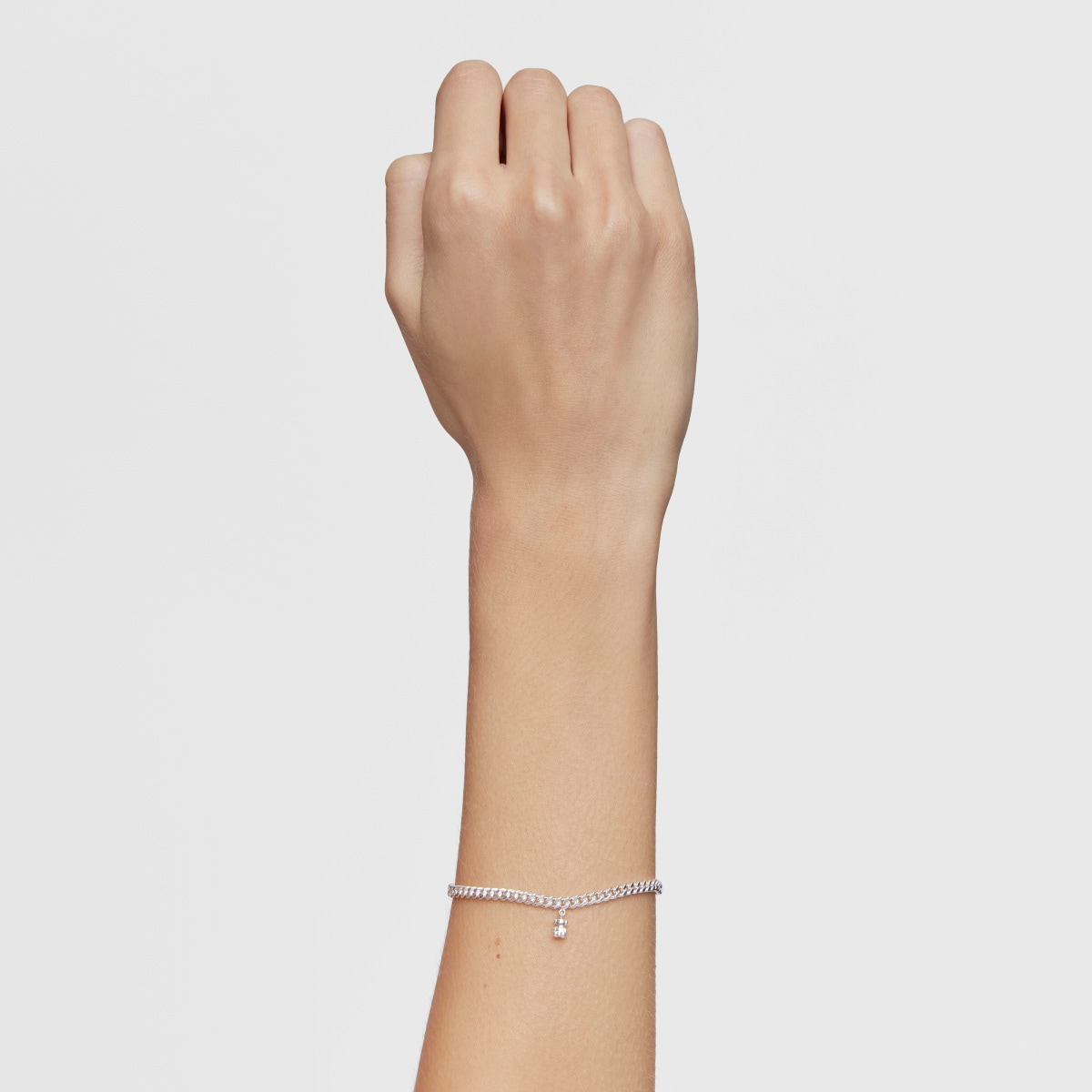 Silver curb chain Bracelet Bold Bear