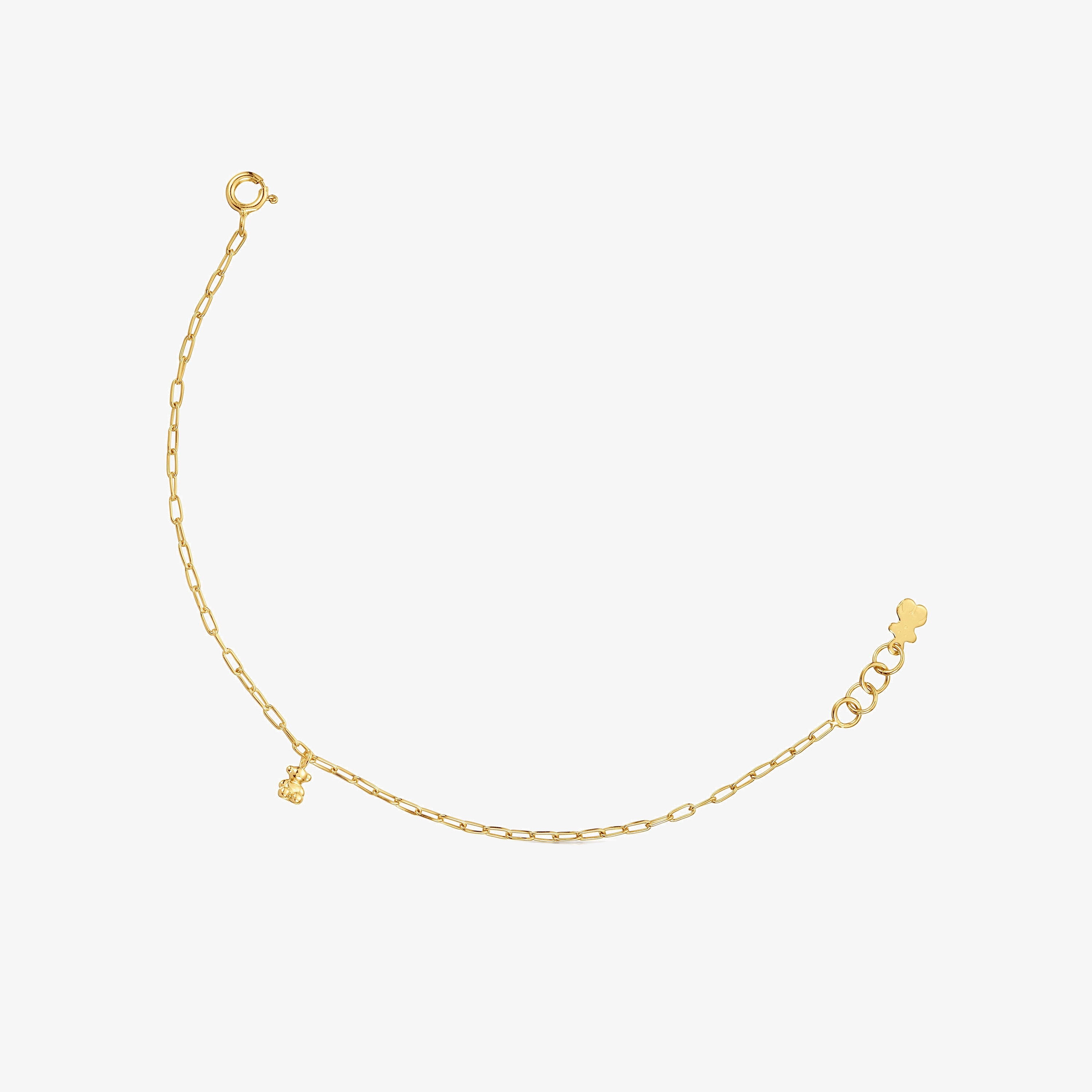 Chain Bracelet with 18K gold vermeil and oval rings Bold Bear