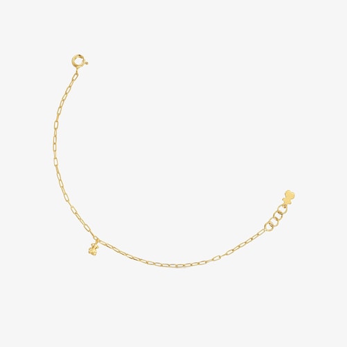 Řet&iacute;zkov&yacute; N&aacute;ramek ze stř&iacute;bra pozlacen&eacute;ho 18kar&aacute;tov&yacute;m zlatem s&nbsp;ov&aacute;ln&yacute;mi čl&aacute;nky Bold Bear