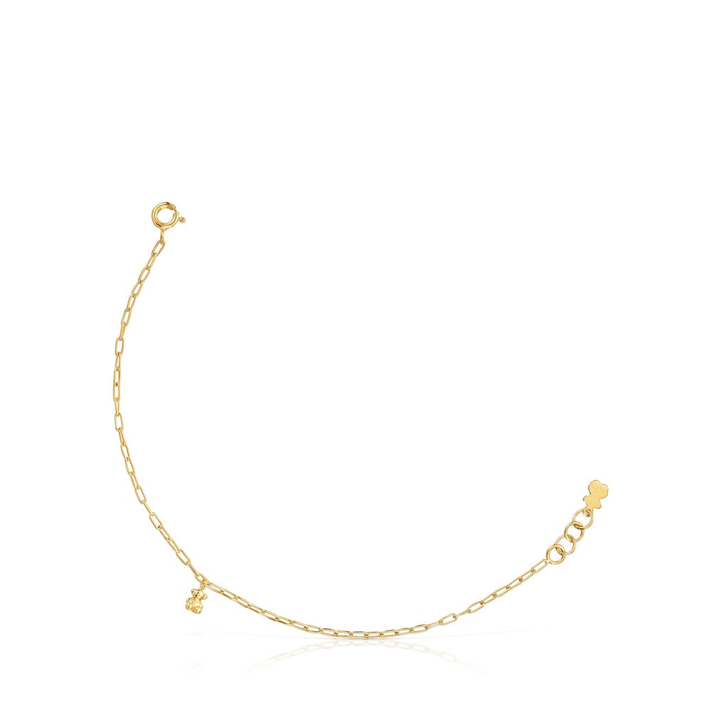 Chain Bracelet with 18 kt gold plating over silver and oval rings Bold Bear