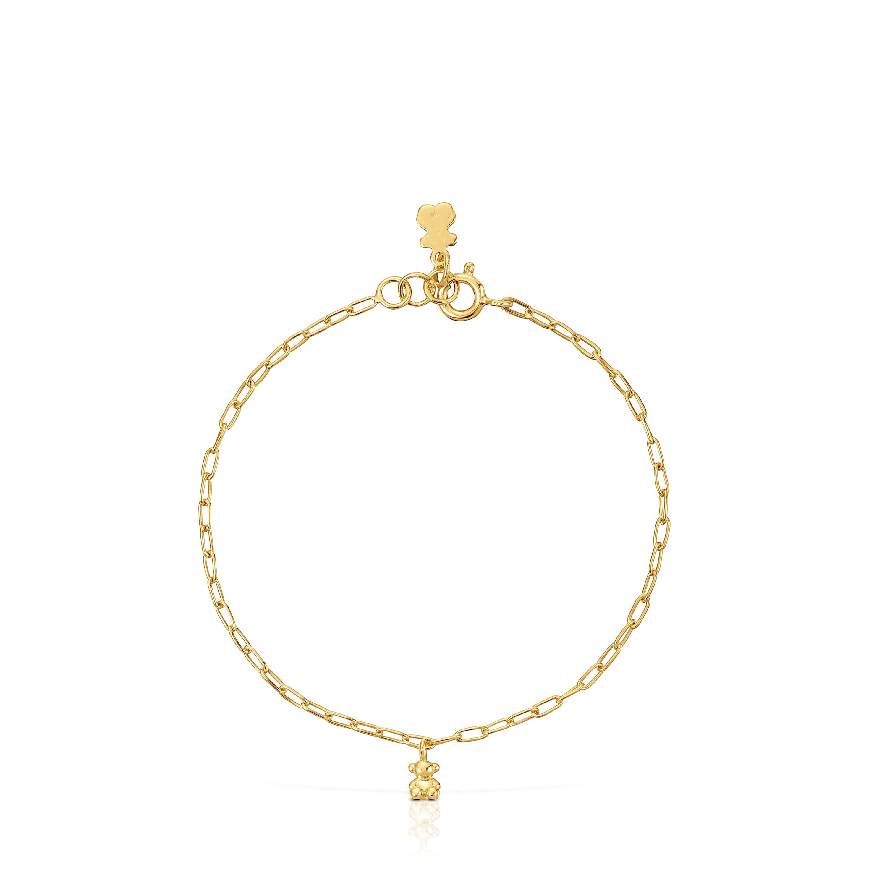 Chain Bracelet with 18K gold vermeil and oval rings Bold Bear