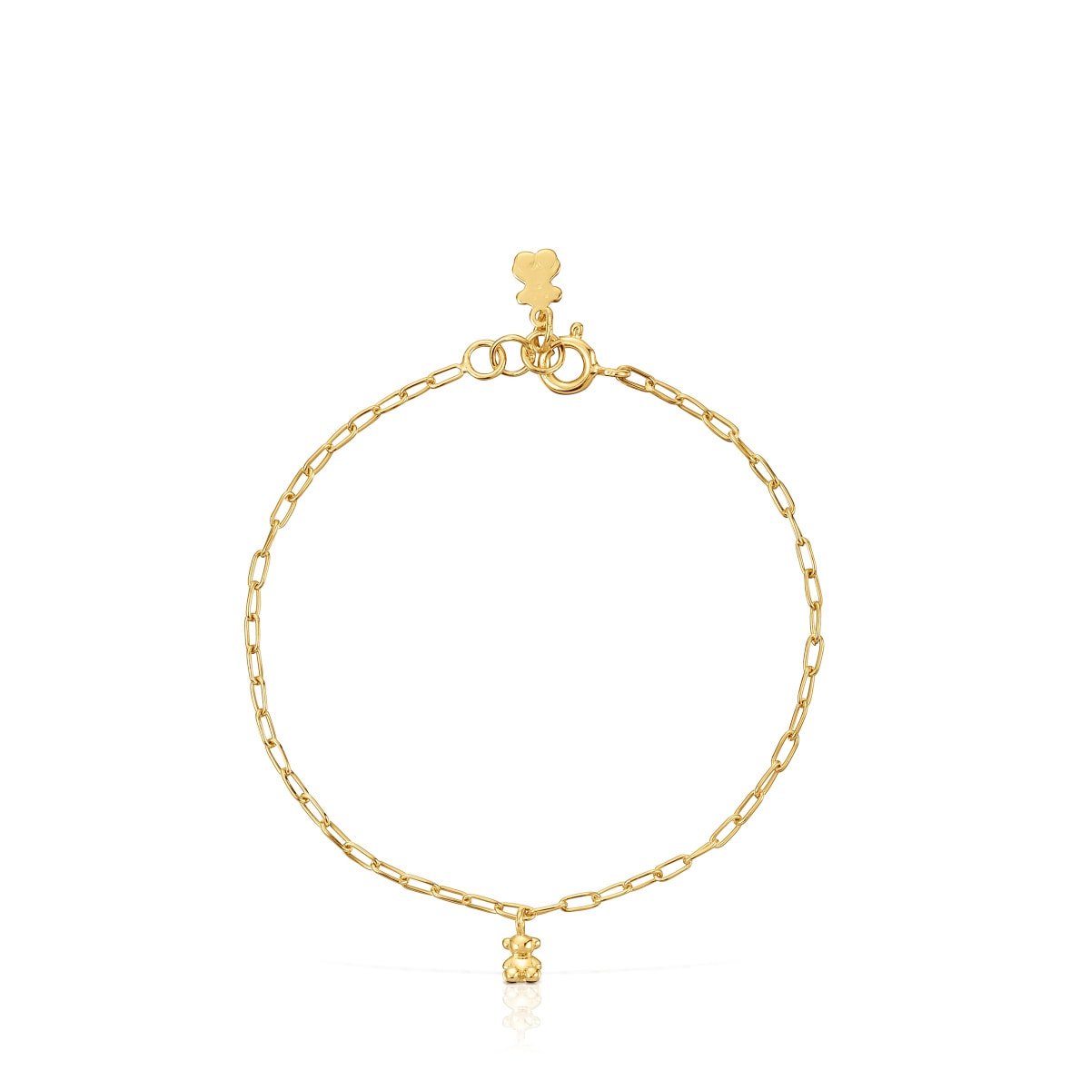 Chain Bracelet with 18 kt gold plating over silver and oval rings Bold Bear image number 1