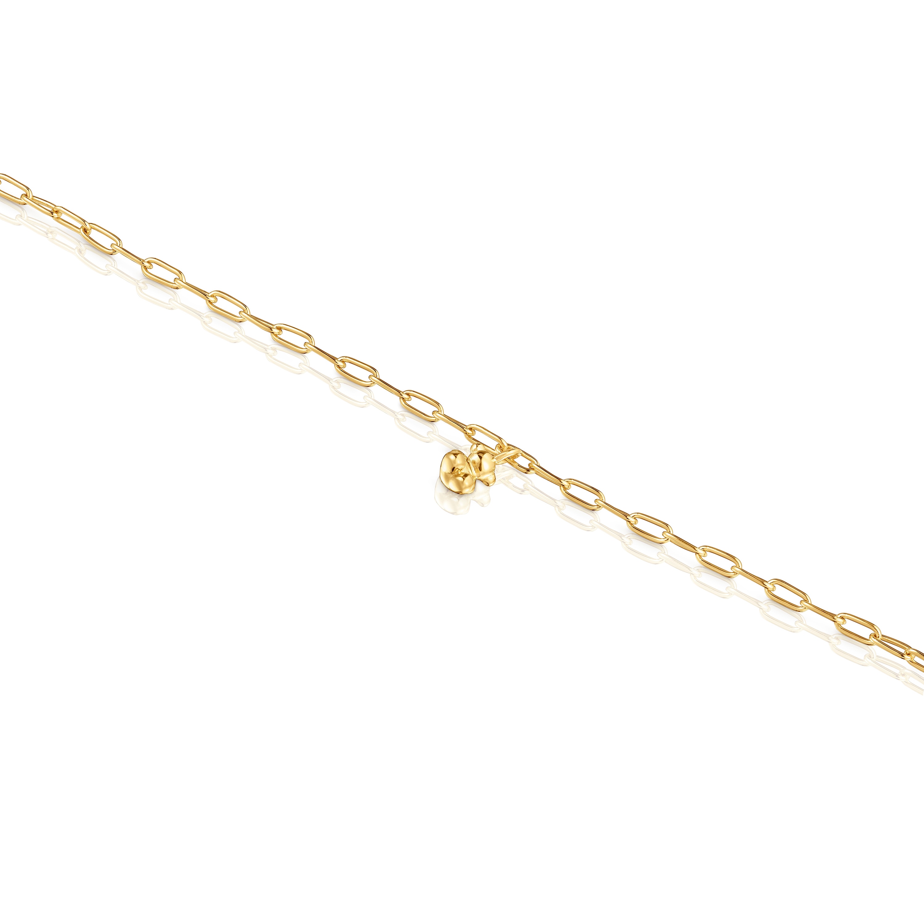 Chain Bracelet with 18K gold vermeil and oval rings Bold Bear