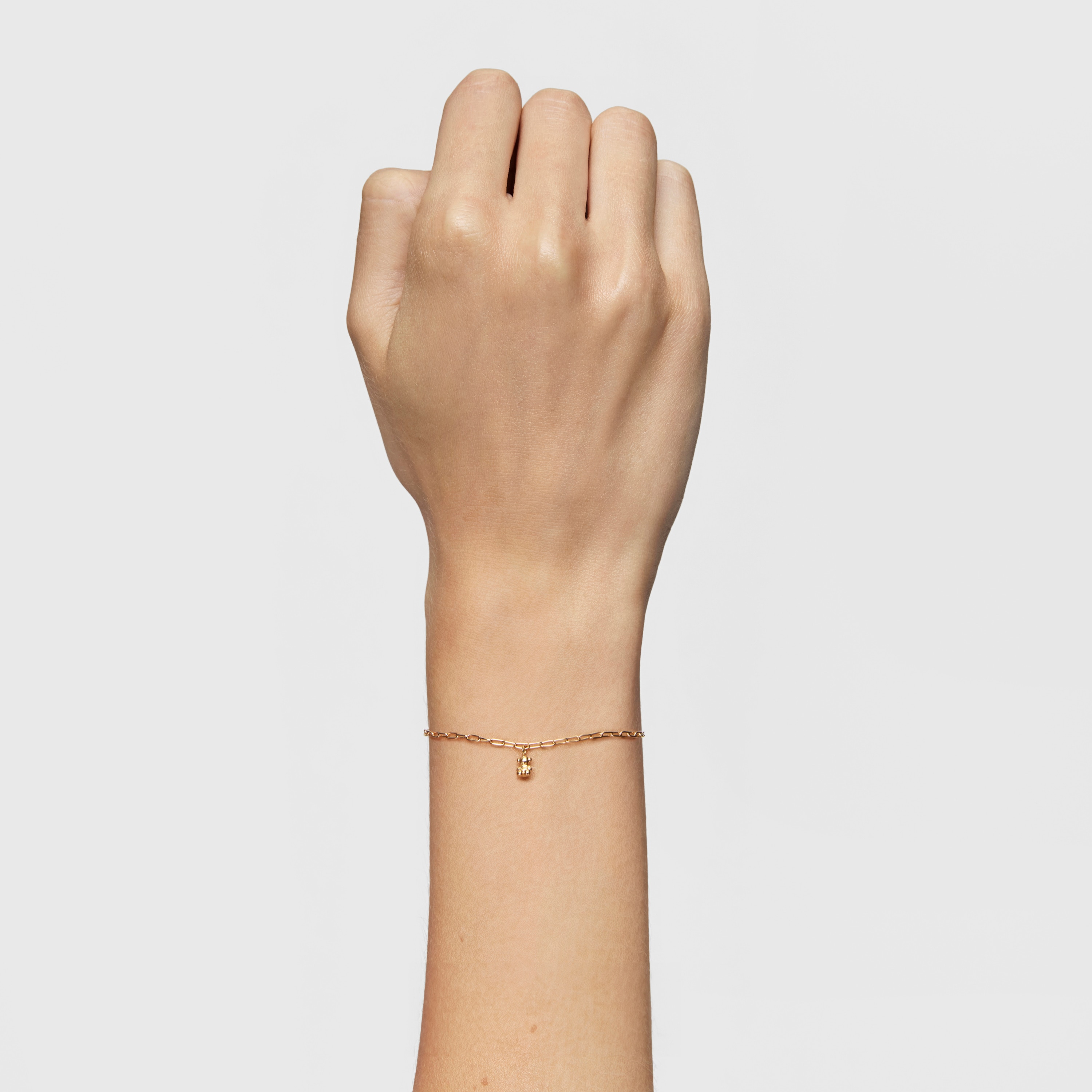 Chain Bracelet with 18K gold vermeil and oval rings Bold Bear