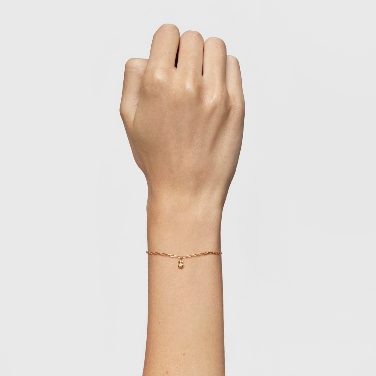 Chain Bracelet with 18 kt gold plating over silver and oval rings Bold Bear image number 5