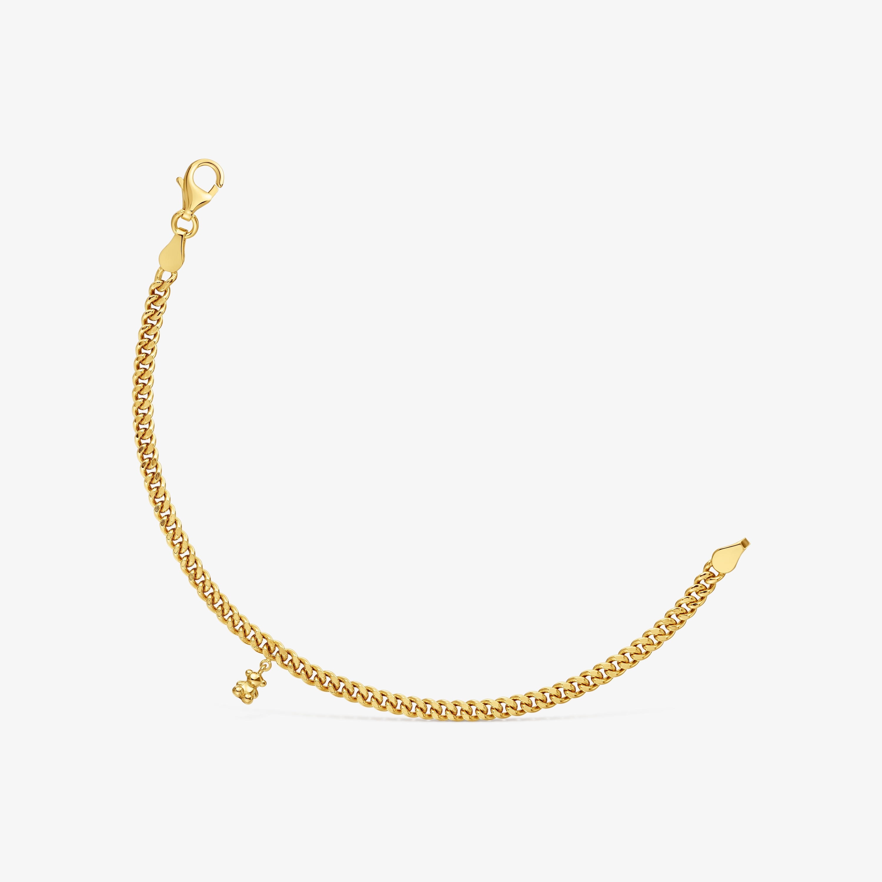 Curb chain Bracelet with 18K gold vermeil Bold Bear