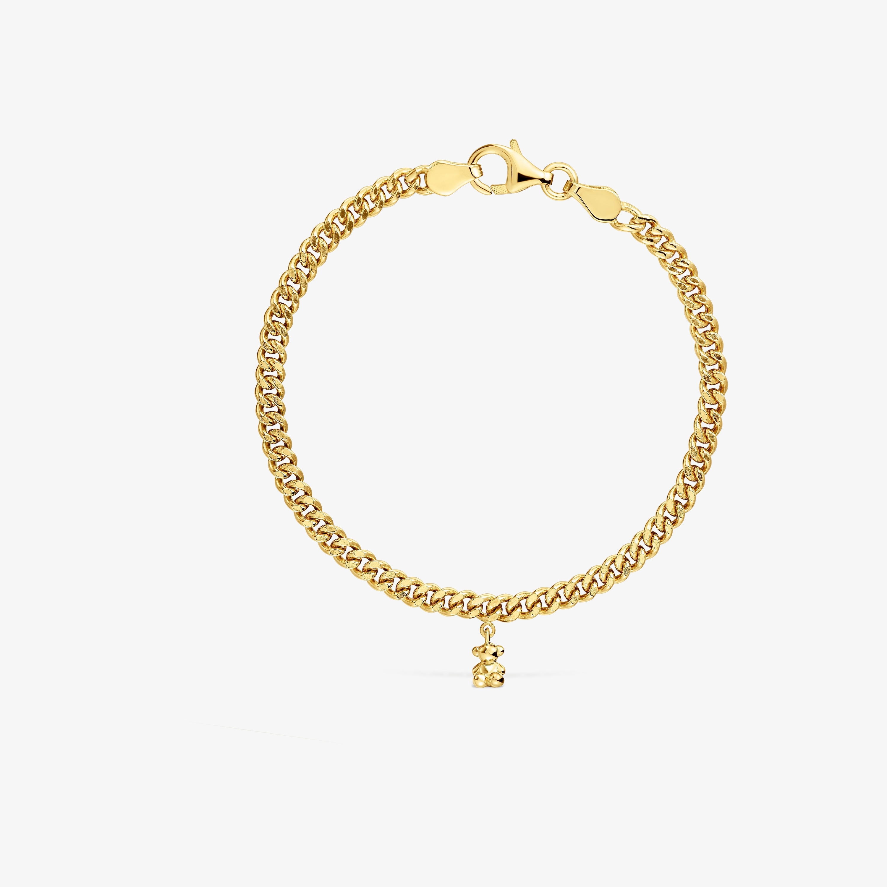 Curb chain Bracelet with 18K gold vermeil Bold Bear