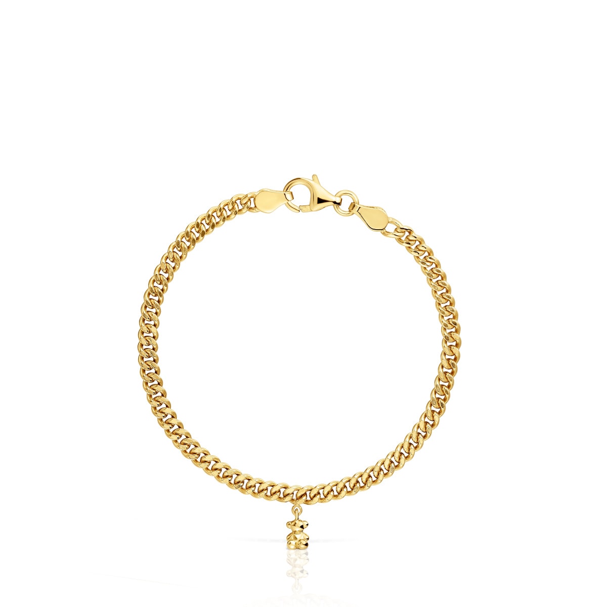 Curb chain Bracelet with 18kt gold plating over silver Bold Bear