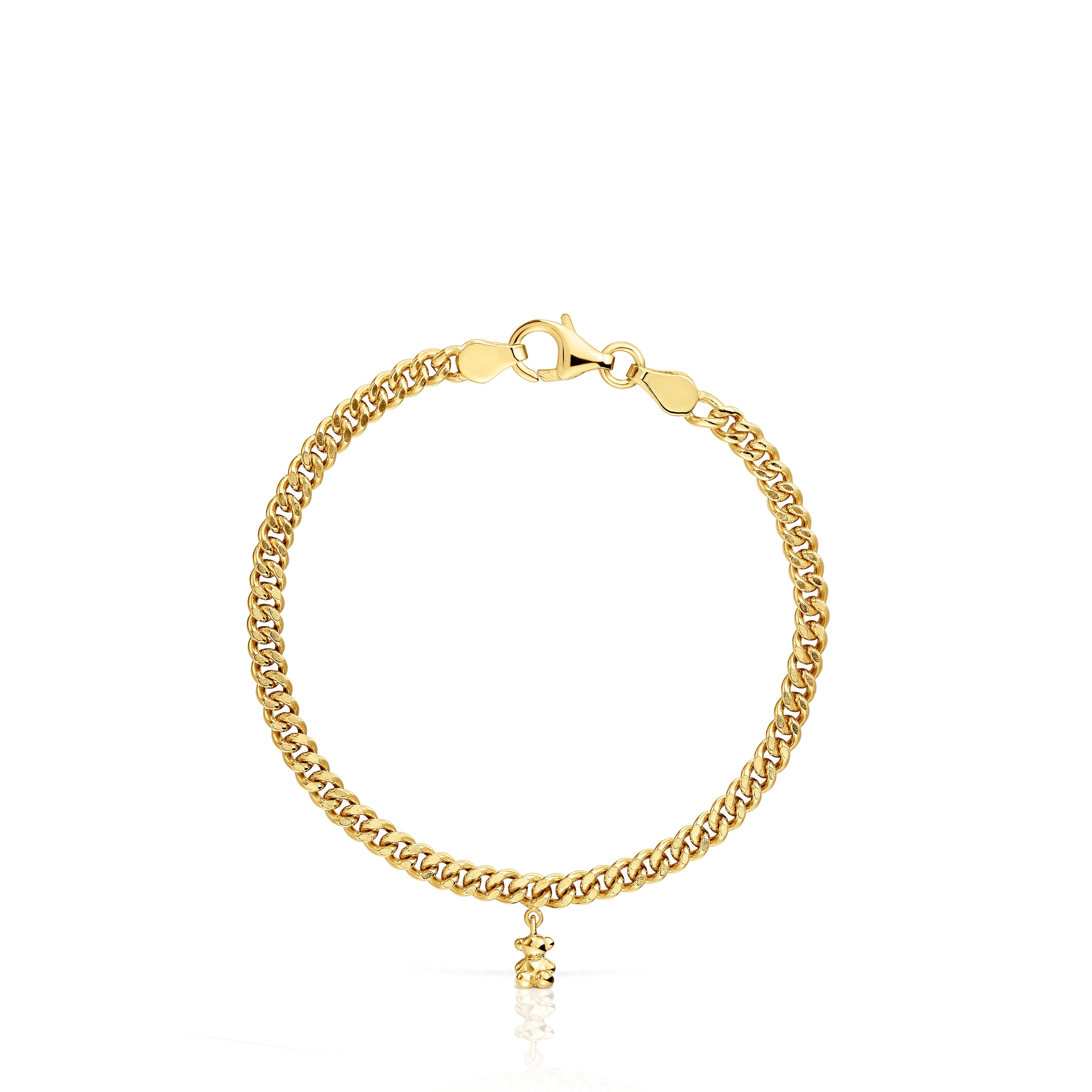 Curb chain Bracelet with 18kt gold plating over silver Bold Bear