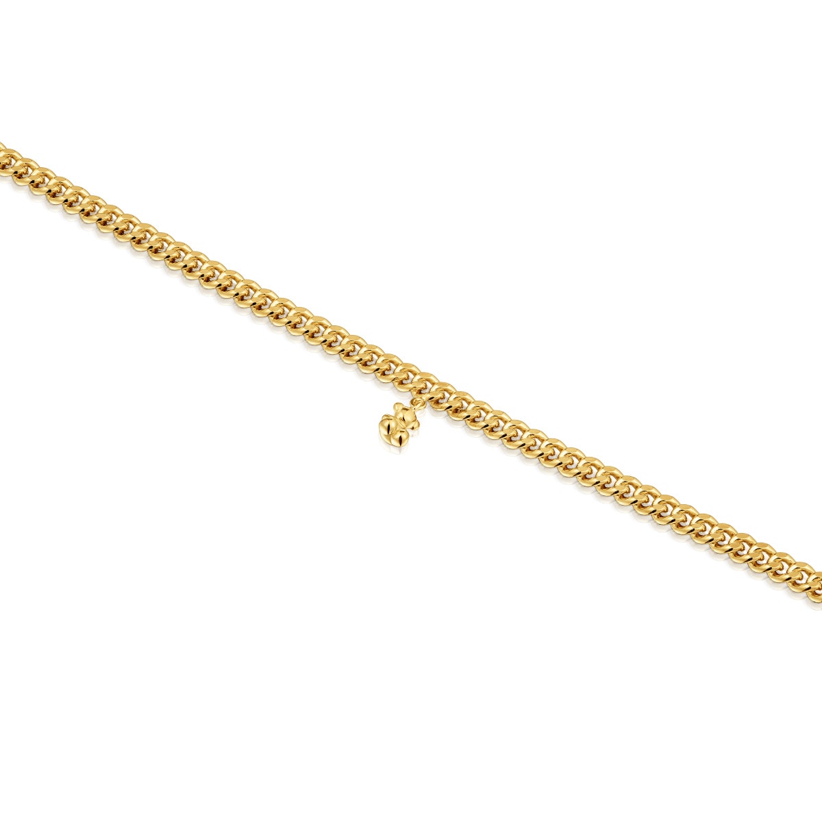 Curb chain Bracelet with 18kt gold plating over silver Bold Bear
