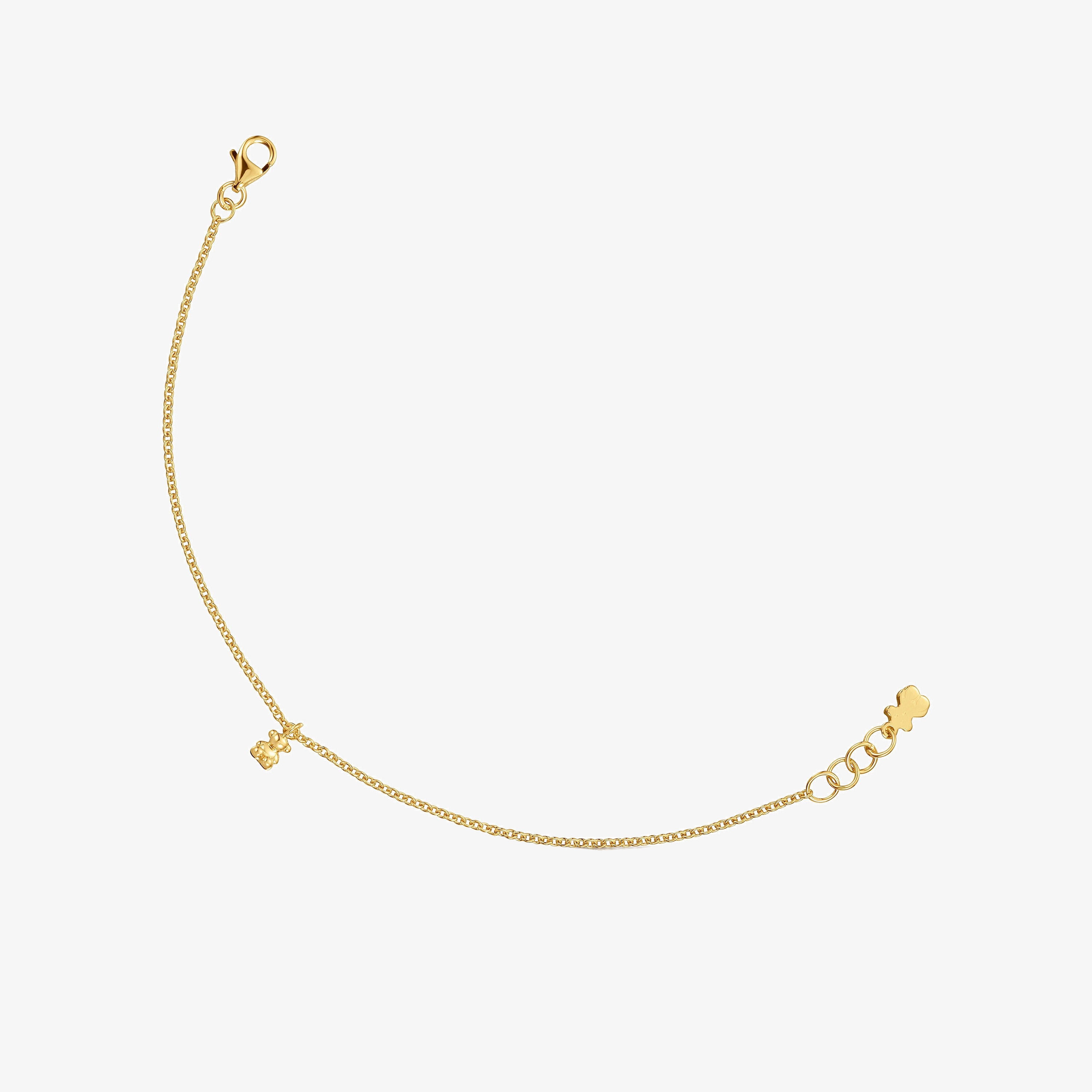 Chain Bracelet with 18K gold vermeil and round rings Bold Bear