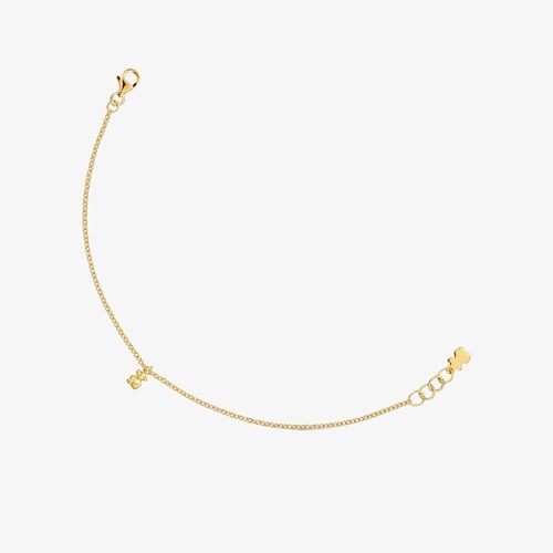 Pulsera cadena con ba&ntilde;o de oro 18 kt sobre plata y anillas redondas Bold Bear