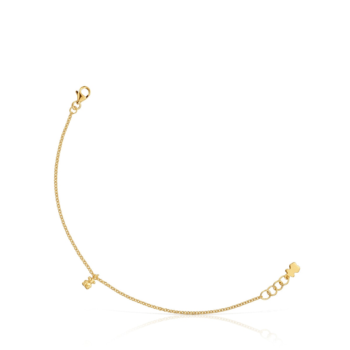 Tous - Pulsera Cadena Con Baño De Oro 18 Kt Sobre Plata Y Anillas Redondas Bold Bear - Dorado