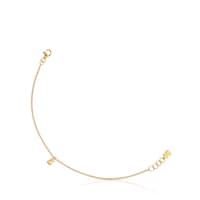 Chain Bracelet with 18 kt gold plating over silver and round rings Bold Bear