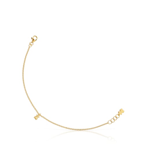 Pulsera cadena con baño de oro 18 kt sobre plata y anillas redondas Bold Bear
