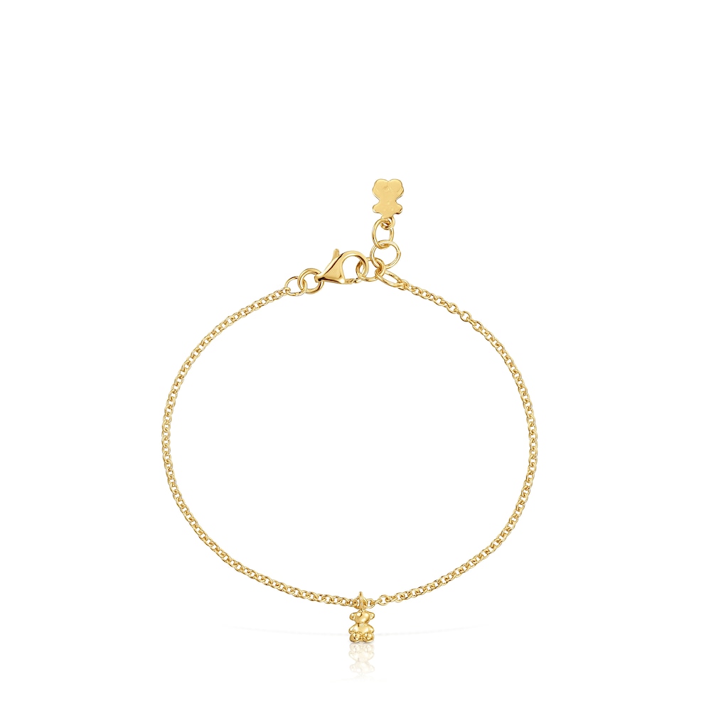 Pulsera cadena con baño de oro 18 kt sobre plata y anillas redondas Bold Bear image number 1