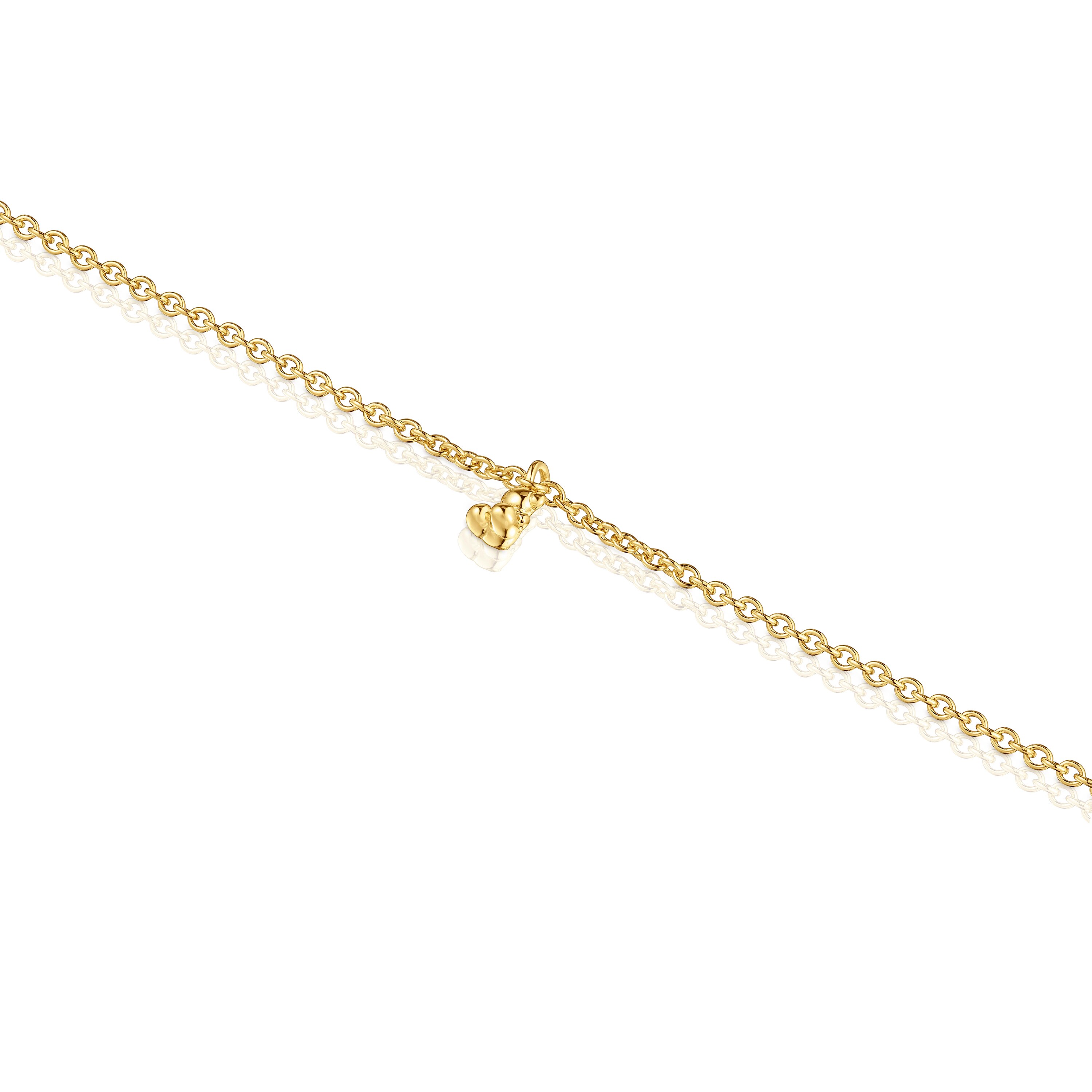 Chain Bracelet with 18K gold vermeil and round rings Bold Bear