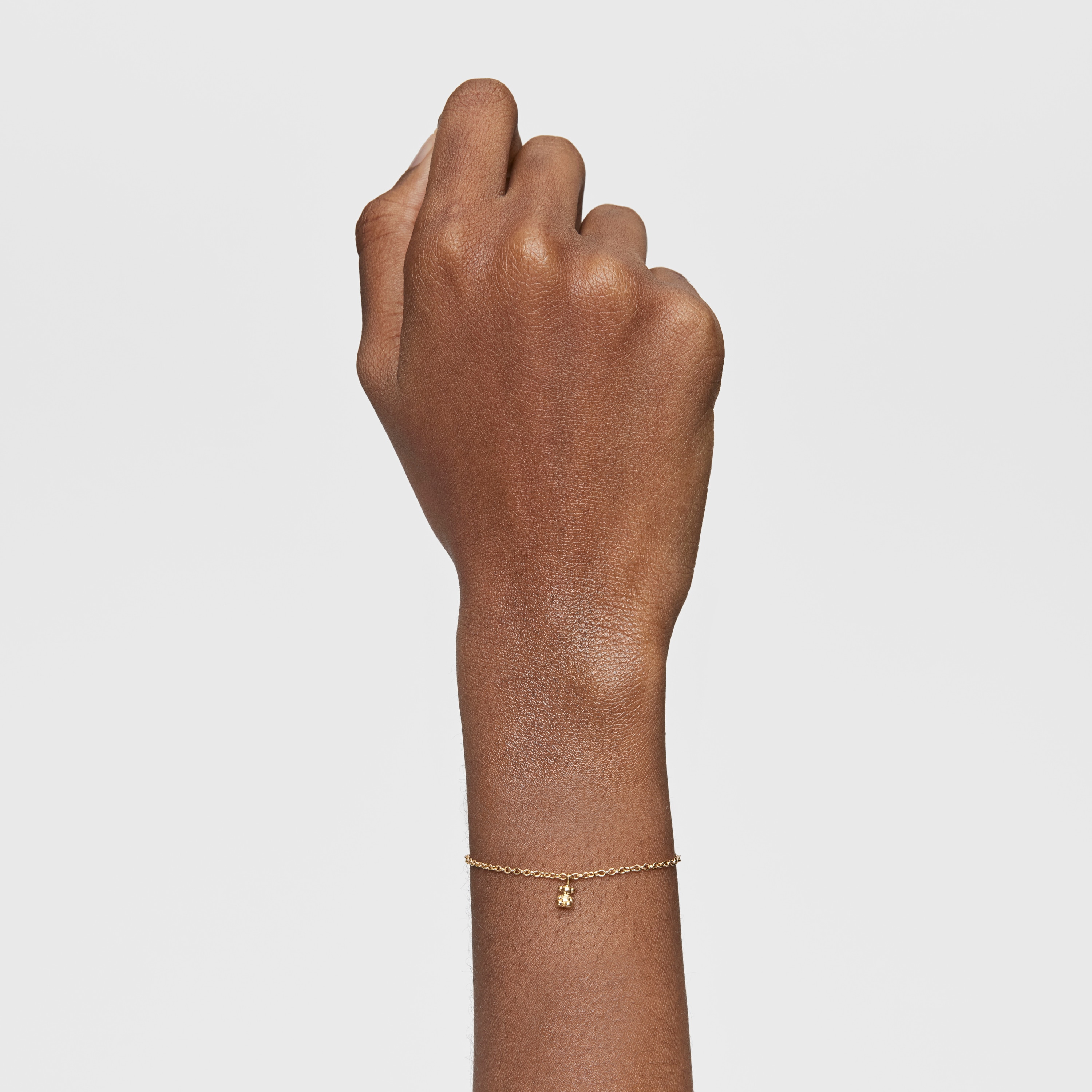 Chain Bracelet with 18K gold vermeil and round rings Bold Bear