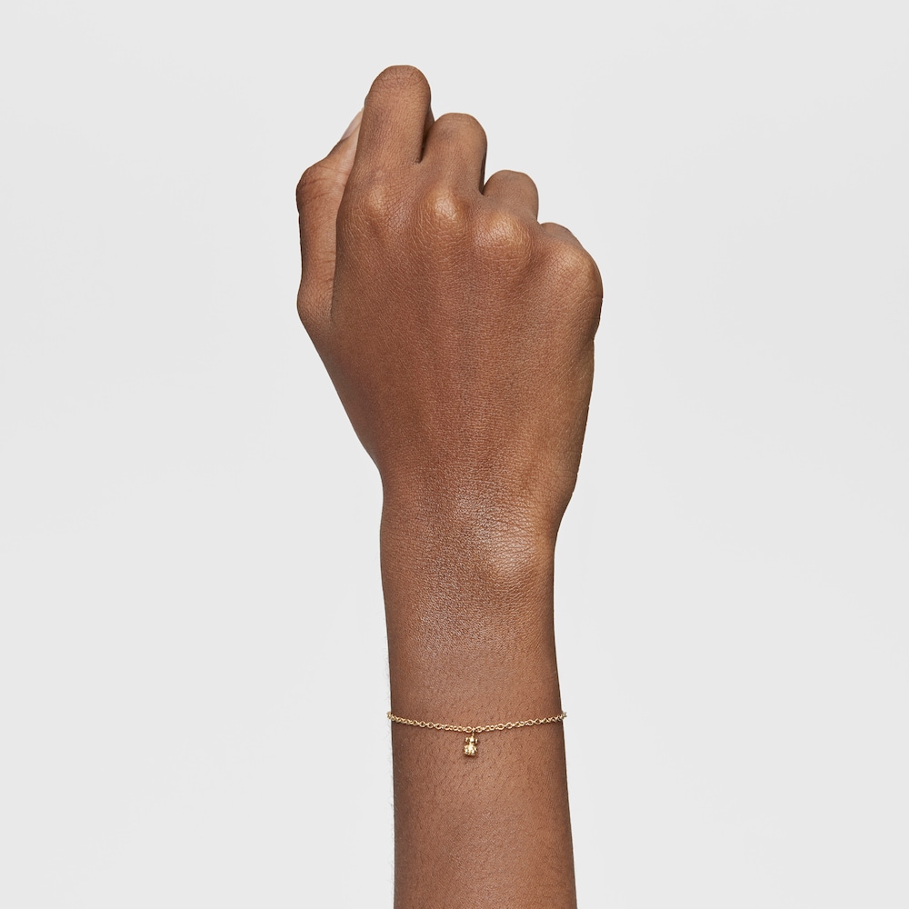 Retiazkov&yacute; N&aacute;ramok s&nbsp;18&nbsp;kt pozl&aacute;ten&iacute;m na striebre a&nbsp;kr&uacute;žkami Bold Bear