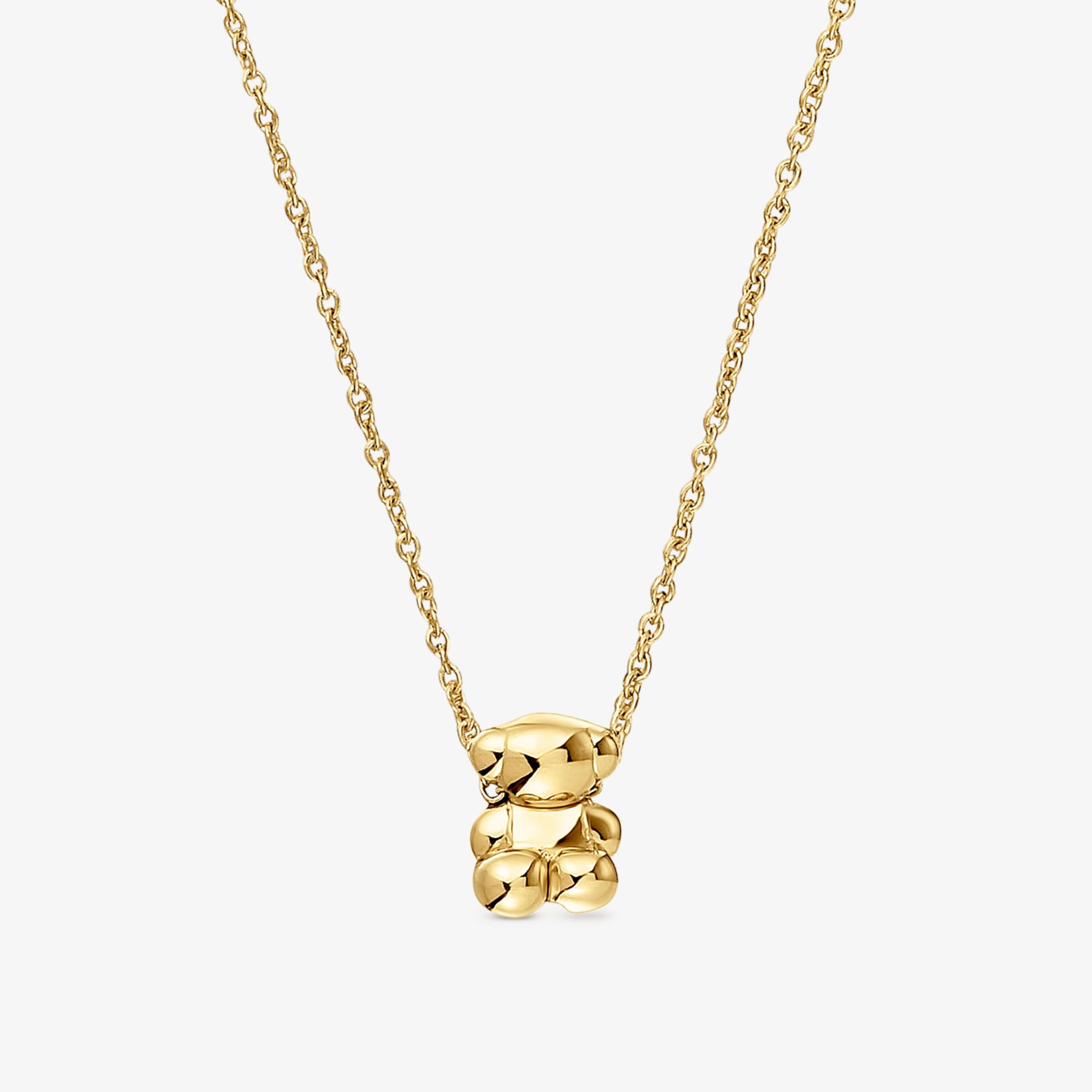 18K solid gold and bear charm Necklace Bold Bear