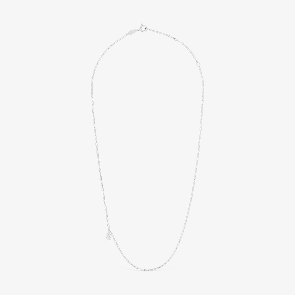Silver Bold Bear Necklace with oval rings