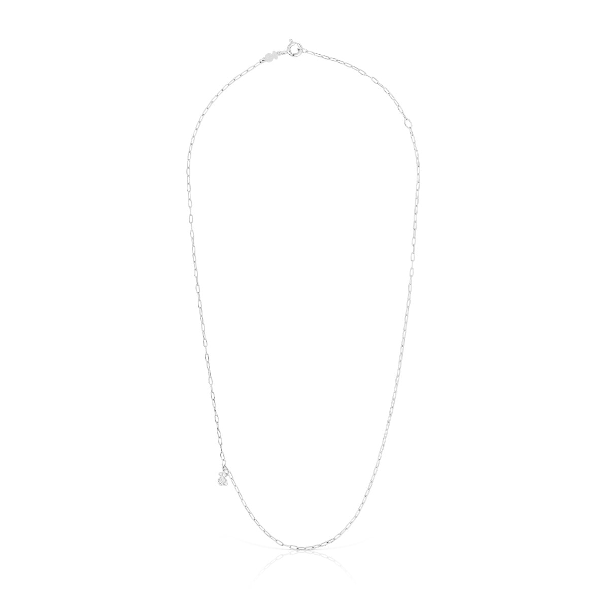 Silver Bold Bear Necklace with oval rings