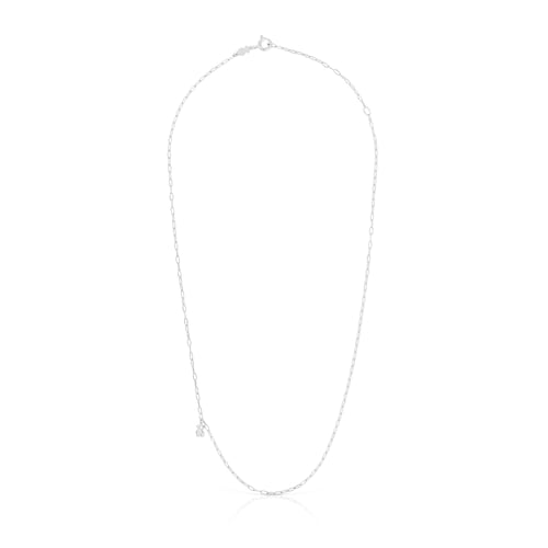 Silver Bold Bear Necklace with oval rings