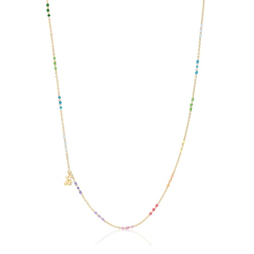 Silver vermeil Bold Bear Necklace with enamel