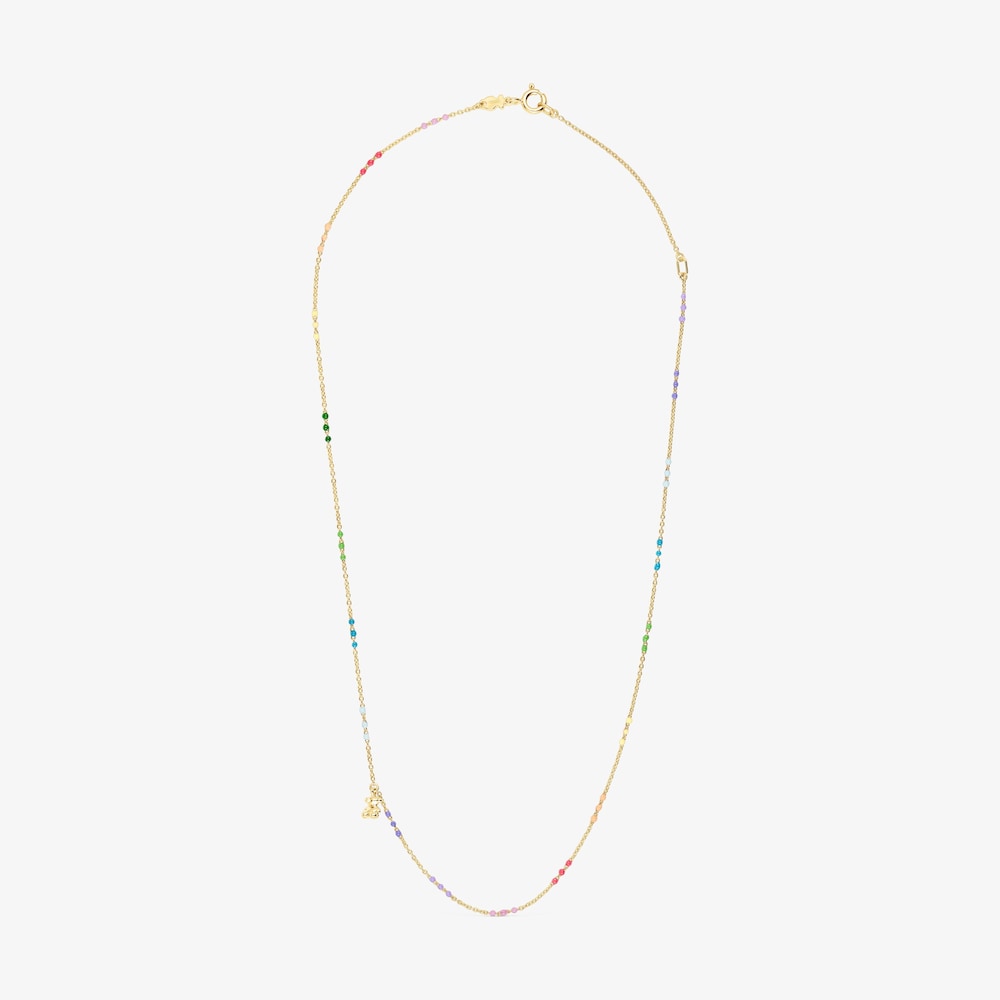 Collar con ba&ntilde;o de oro 18 kt sobre plata y esmalte Bold Bear