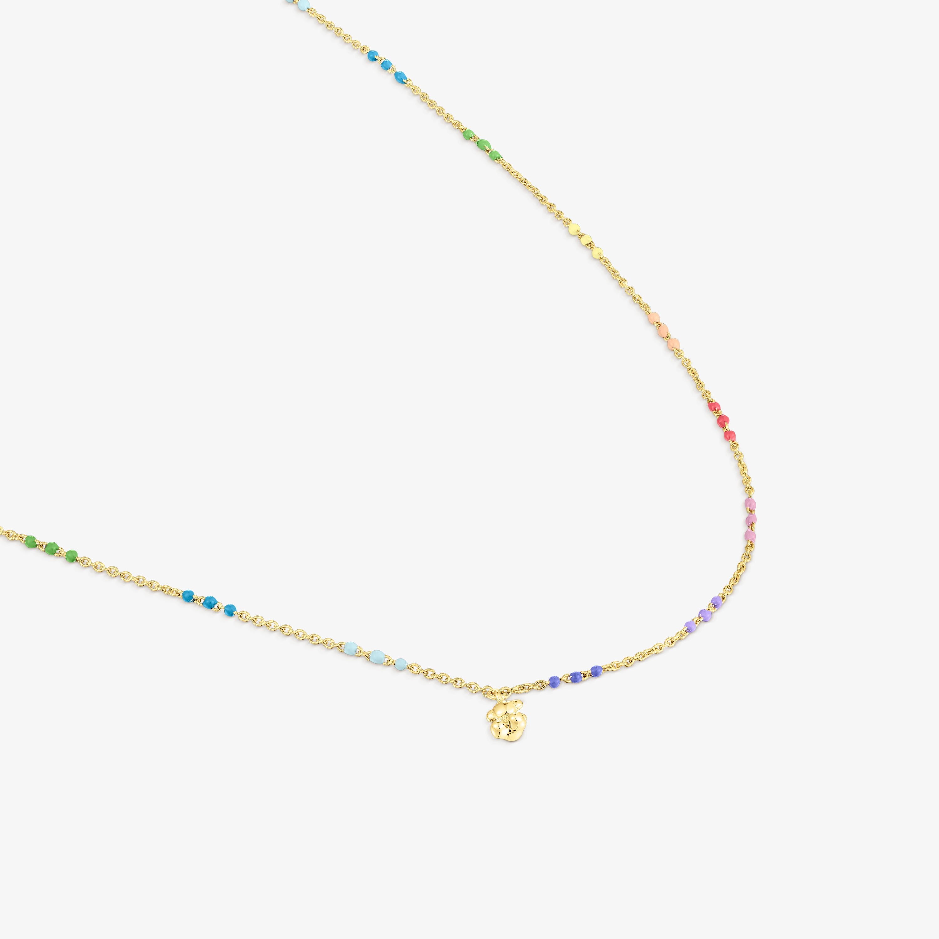 Silver vermeil Bold Bear Necklace with enamel