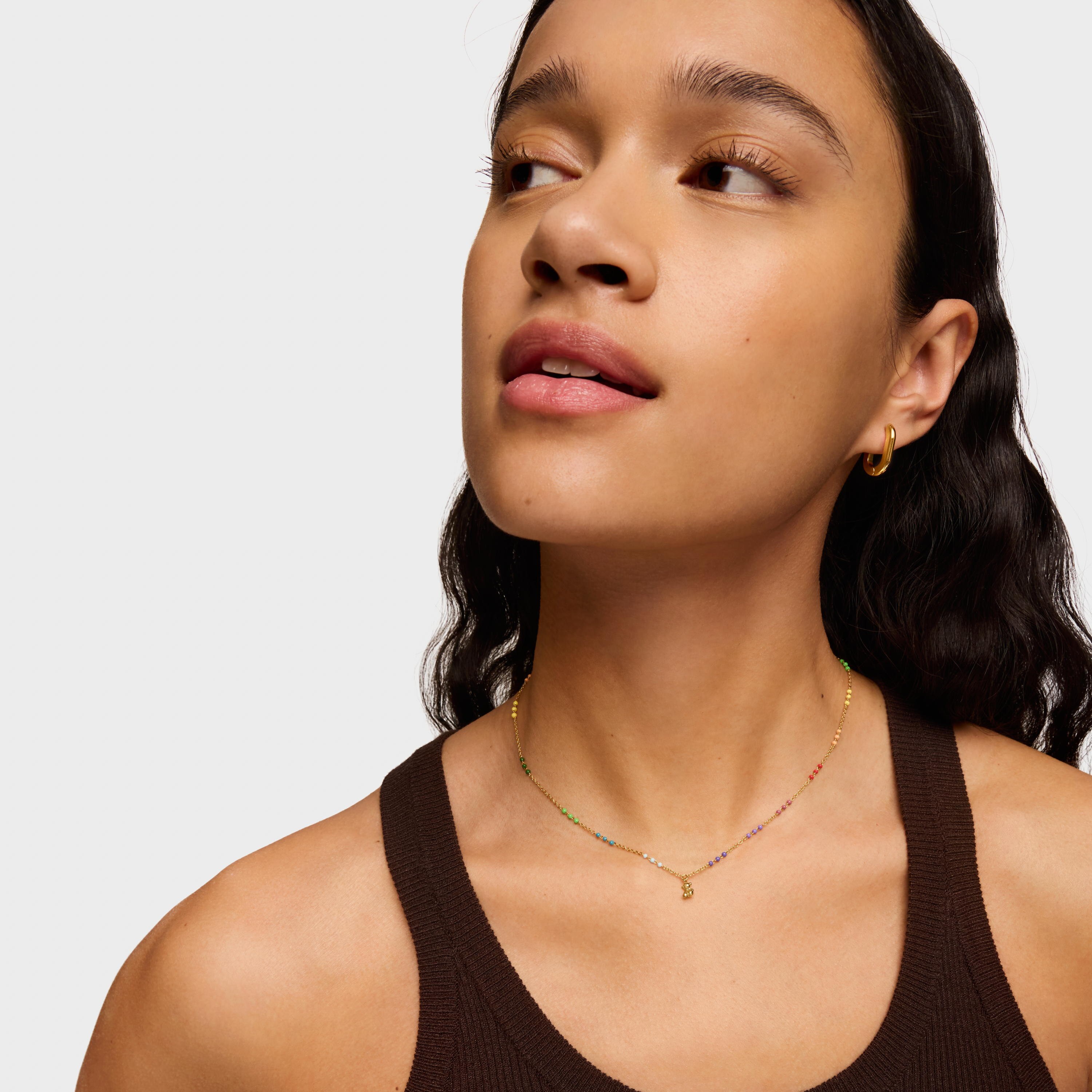 Silver vermeil Bold Bear Necklace with enamel