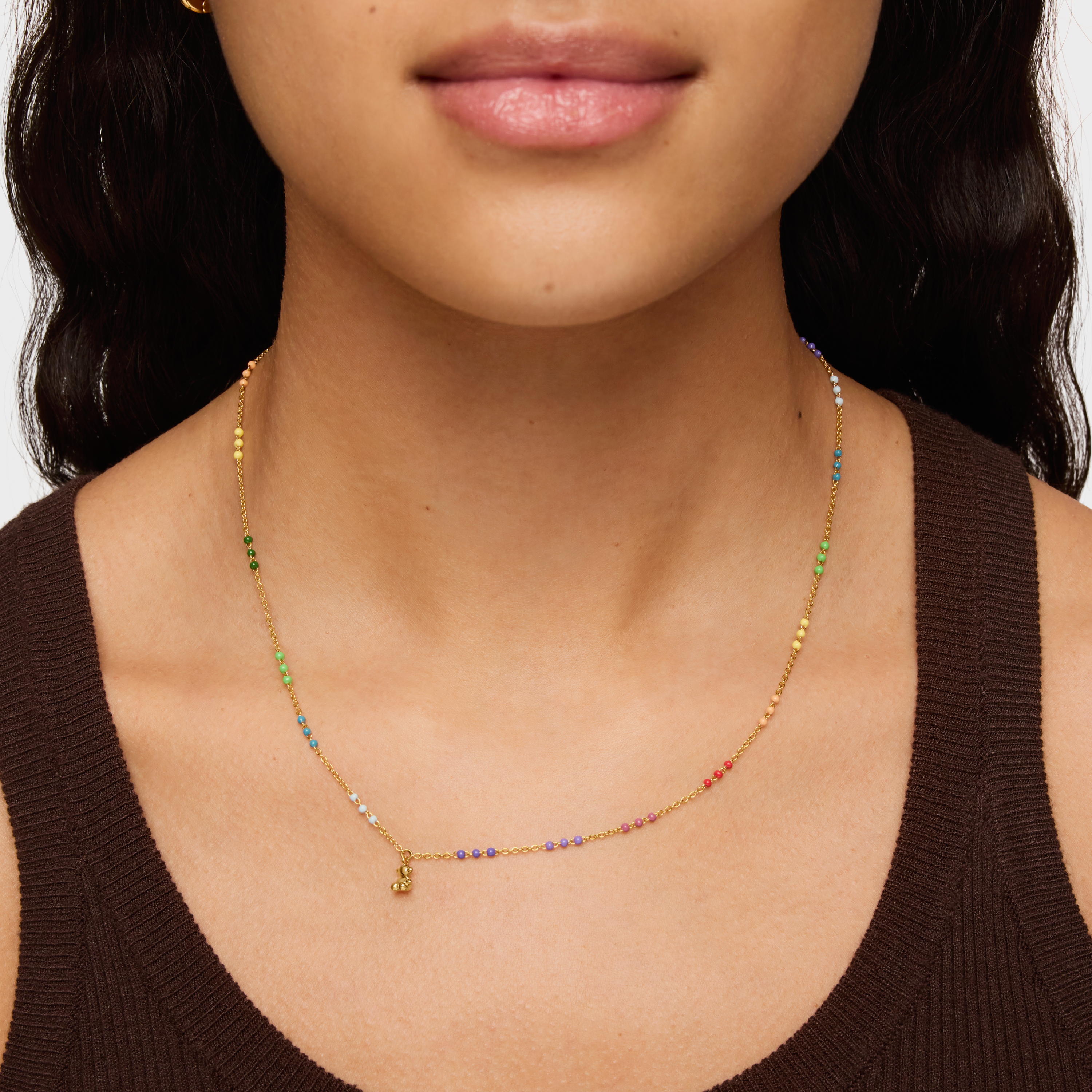 Silver vermeil Bold Bear Necklace with enamel