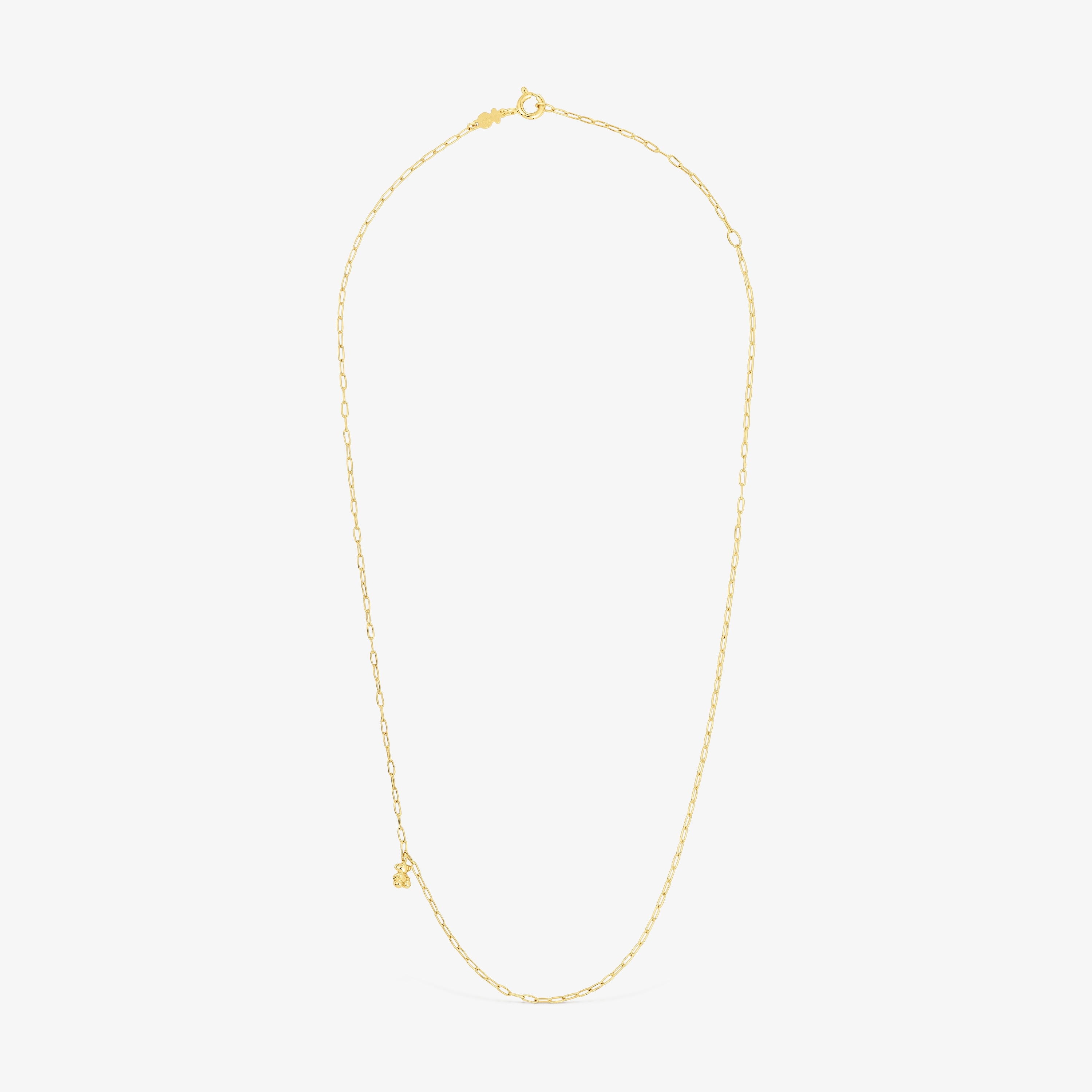 Silver vermeil Bold Bear Necklace with oval rings