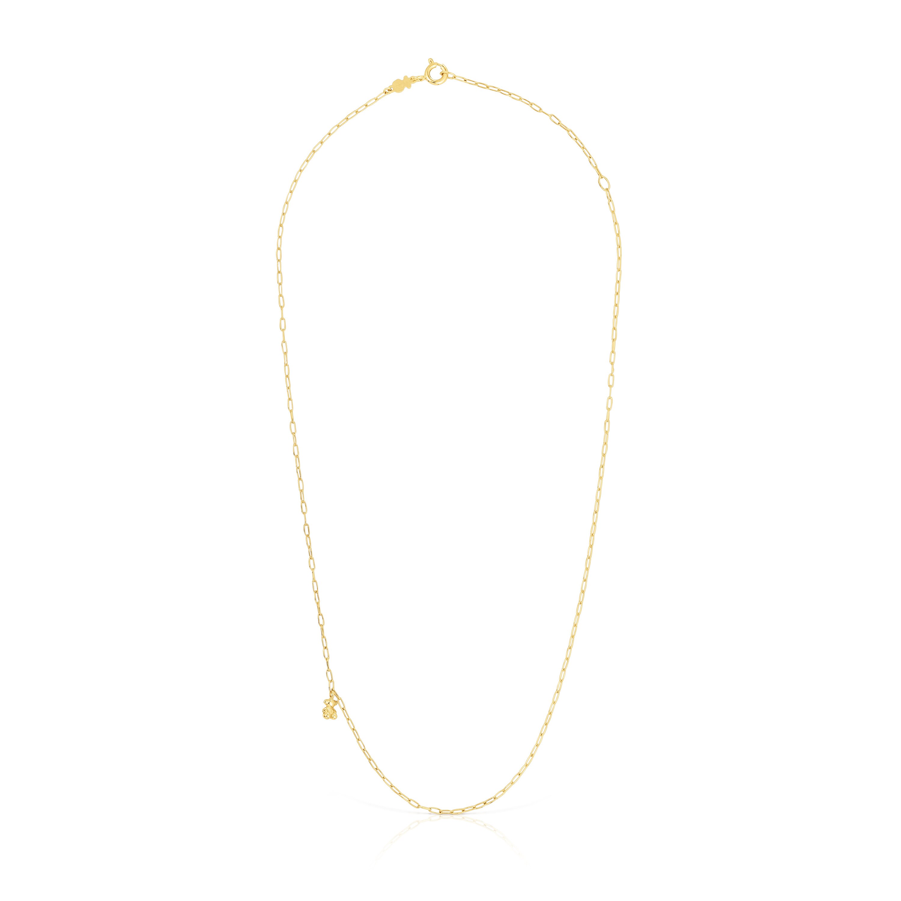 Silver vermeil Bold Bear Necklace with oval rings