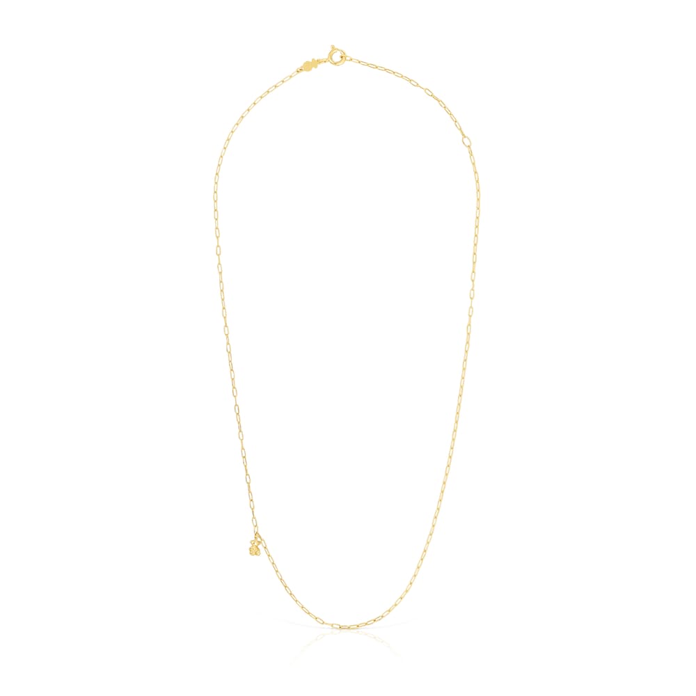 Collar con baño de oro 18 kt sobre plata y anillas ovales Bold Bear