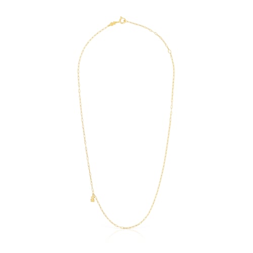 Silver vermeil Bold Bear Necklace with oval rings