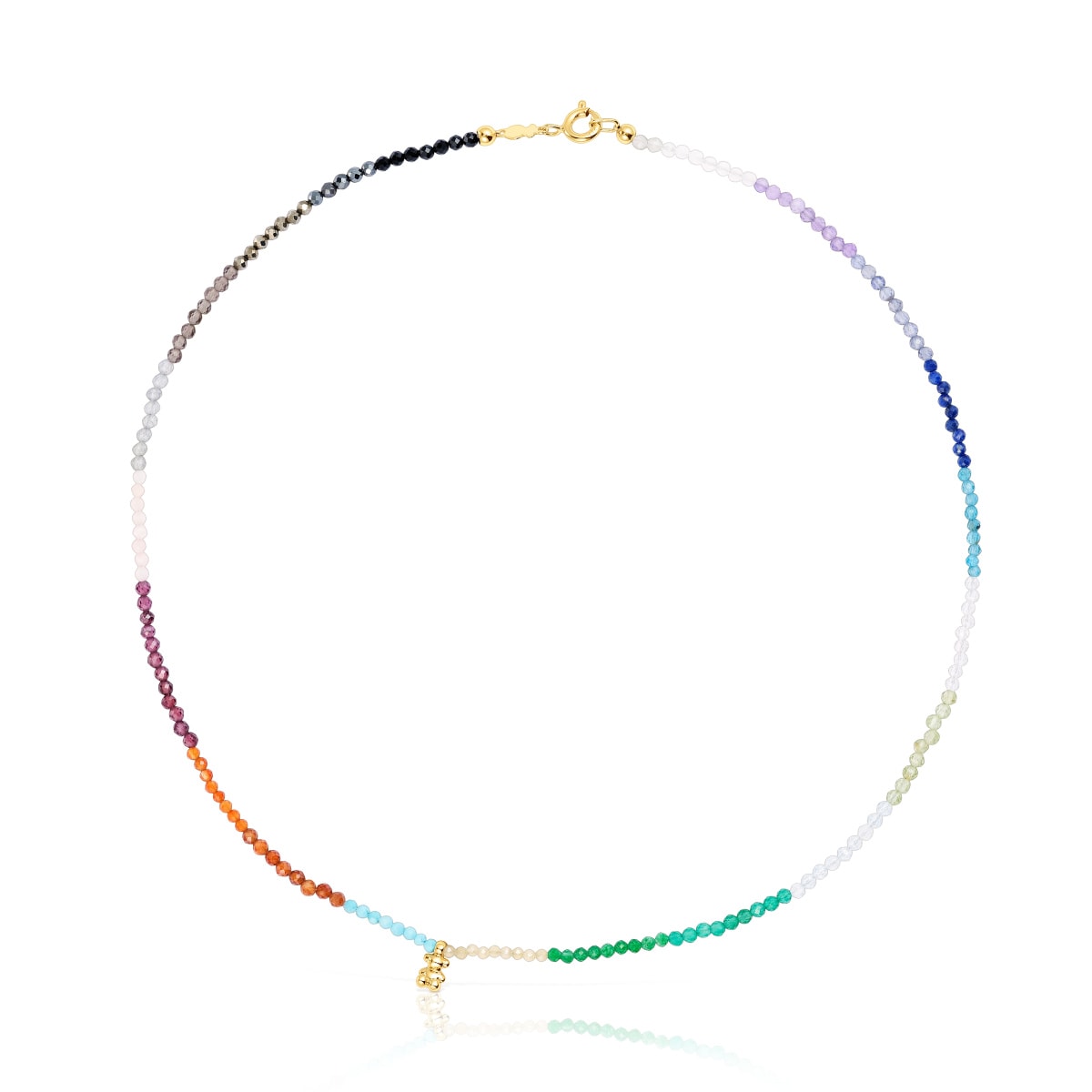 Silver vermeil Bold Bear Necklace with gemstones