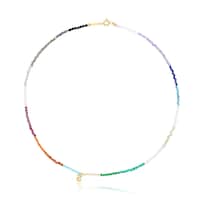 Silver vermeil Bold Bear Necklace with gemstones