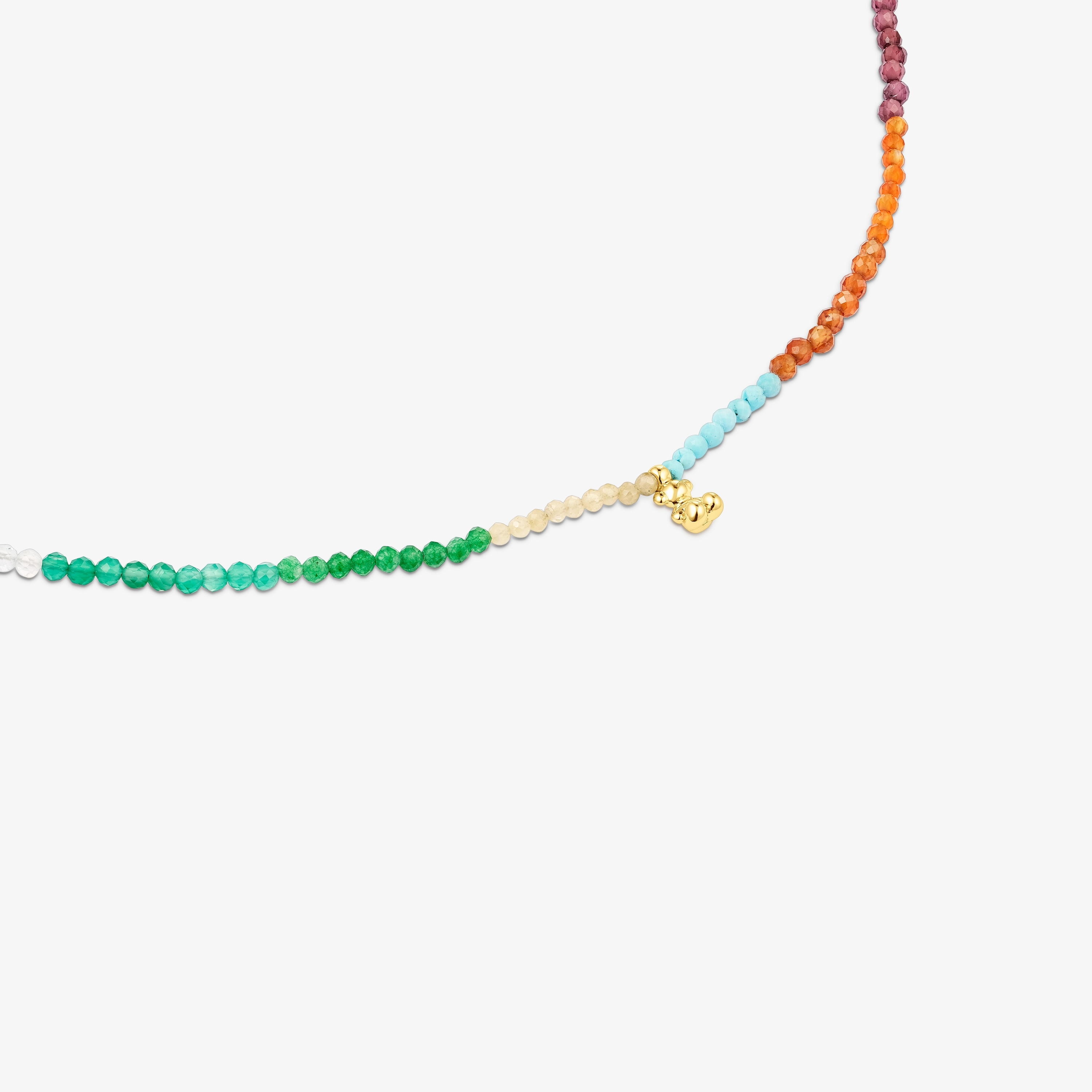 Silver vermeil Bold Bear Necklace with gemstones