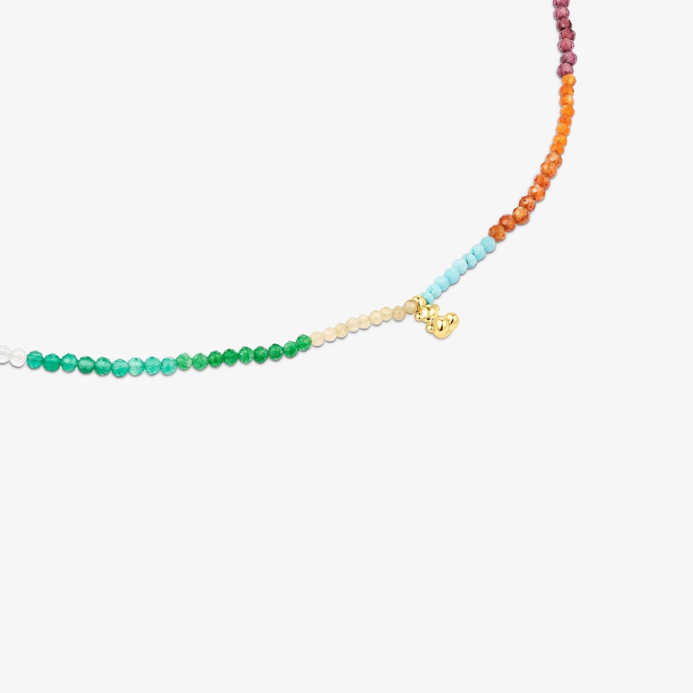 Naszyjnik Bold Bear ze srebra vermeil z&nbsp;kamieniami szlachetnymi