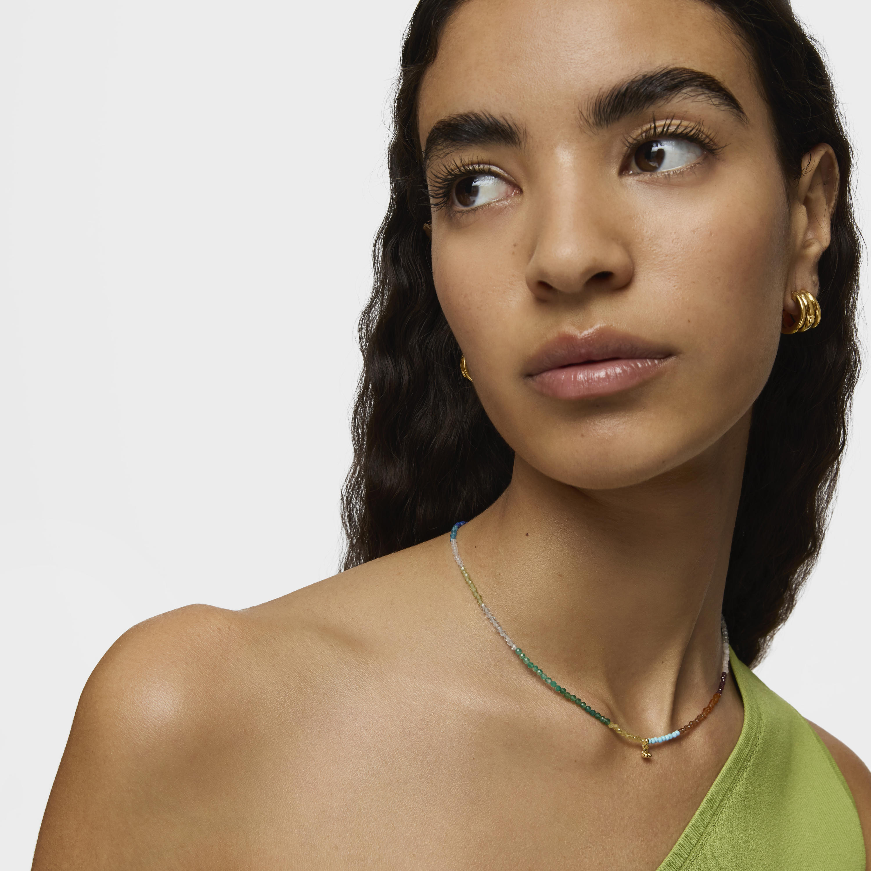 Silver vermeil Bold Bear Necklace with gemstones