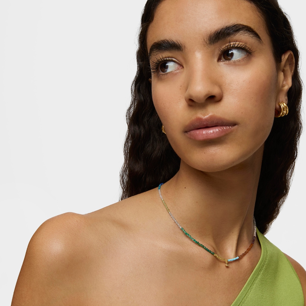 Naszyjnik Bold Bear ze srebra vermeil z&nbsp;kamieniami szlachetnymi