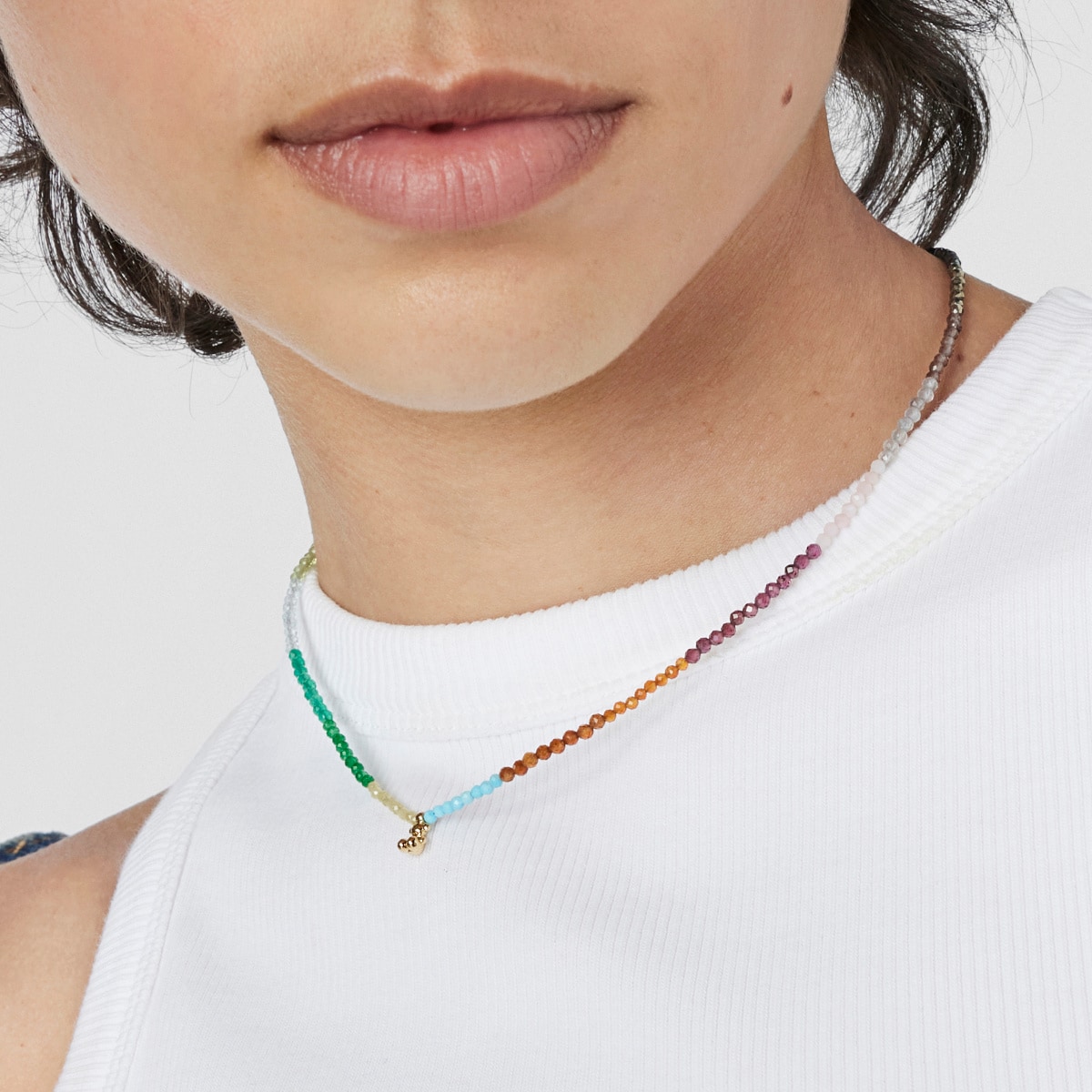 Silver vermeil Bold Bear Necklace with gemstones
