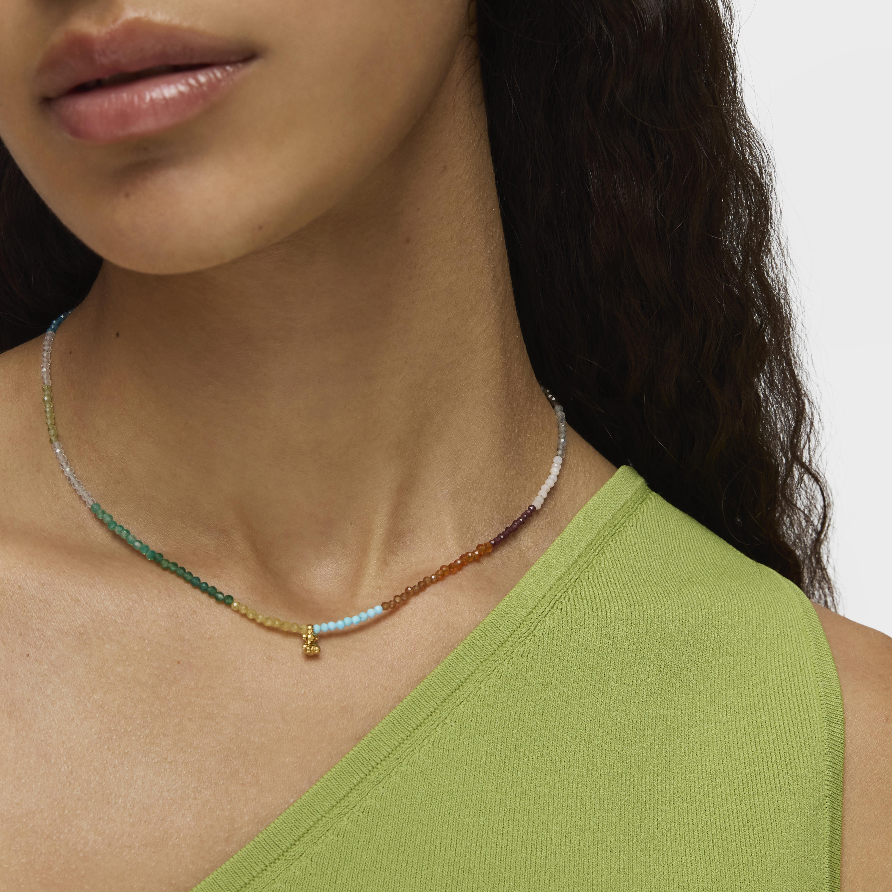 Silver vermeil Bold Bear Necklace with gemstones